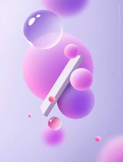 几何圆形渐变海报背景素材 (psd)