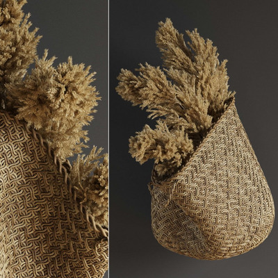手提篮中的蒲苇3D模型（OBJ,MAX）