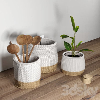 编织收纳筐3D模型（OBJ,MAX）