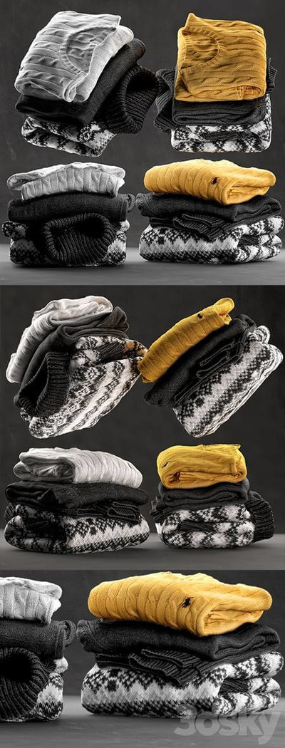 折叠的针织衣服3D模型（FBX,MAX）