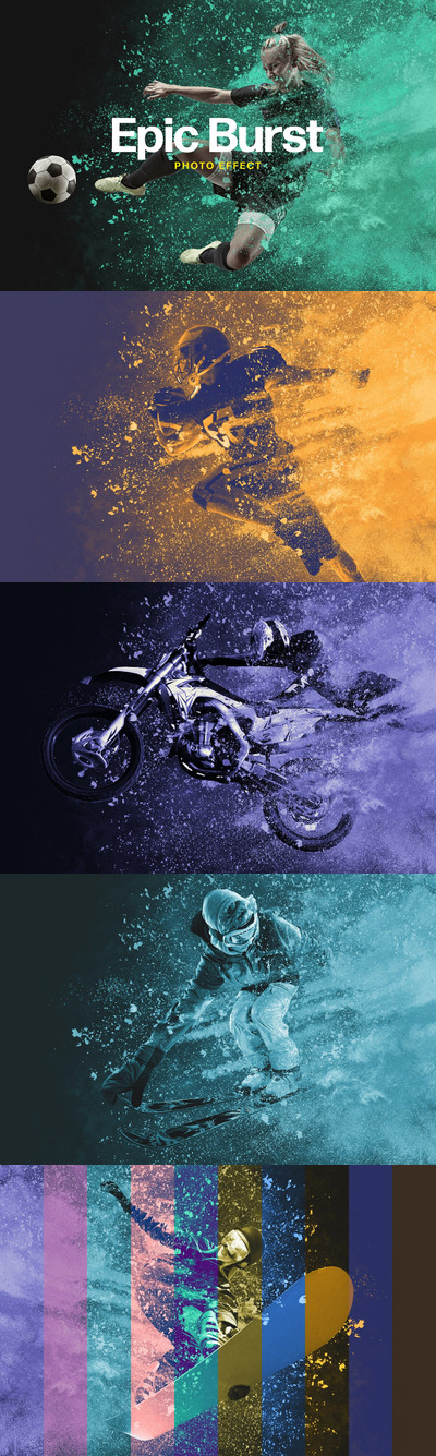 史诗般的连拍照片效果图层样式-PSD