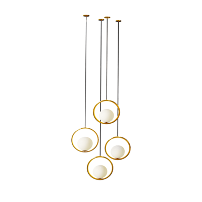 小型金色圆环吊灯3D模型（OBJ,FBX,MAX）