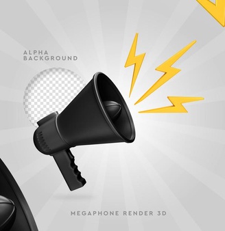 喇叭扩音器设计3D渲染场景模板 [psd]