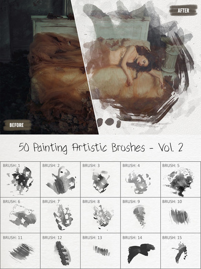 50 绘画艺术画笔笔刷下载 Vol. 2 (ABR)