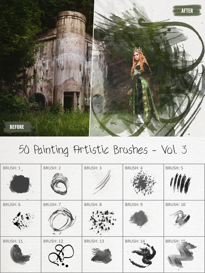 50 绘画艺术画笔笔刷下载- Vol. 3 (ABR)