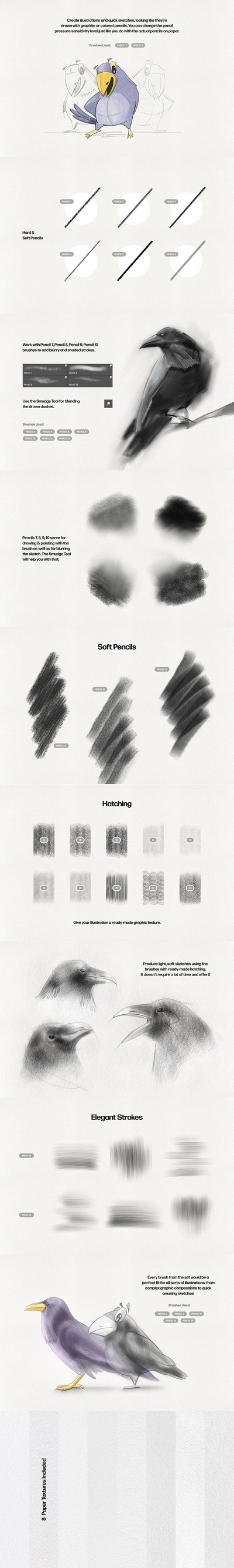 铅笔 Photoshop 笔刷下载 (ABR,PDF)