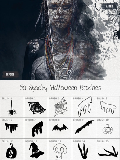 50 支诡异的万圣节画笔 (ABR)