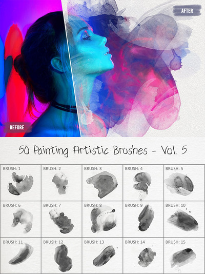 50 绘画艺术画笔笔刷下载Vol. 5 (ABR)