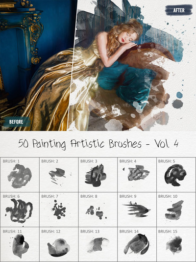 50 绘画艺术画笔笔刷下载 (ABR)