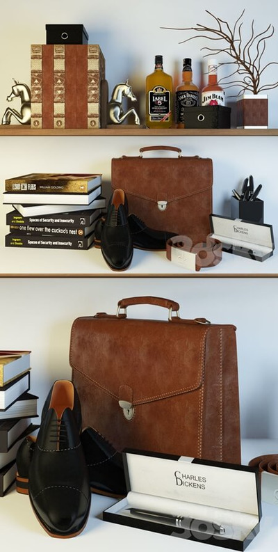 男性风格置物架3D模型（FBX,MAX）