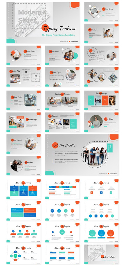 键盘技术数码主题模板 (PPTX)