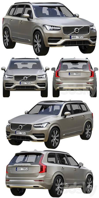 沃尔沃 XC90 大型SUV越野车汽车3D模型下载（FBX,OBJ,MAX）