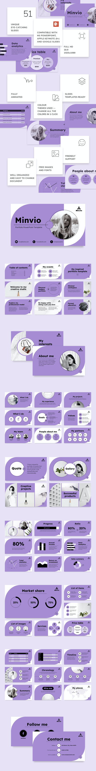 作品集PowerPoint演示模板(PPTX)