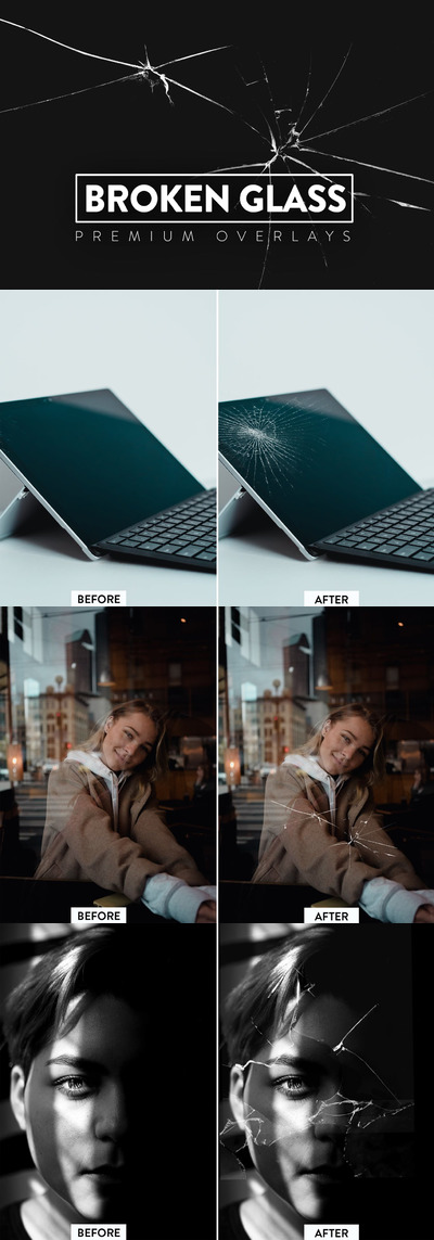 30个逼真质感的玻璃镜子破碎质感背景底纹纹理集合