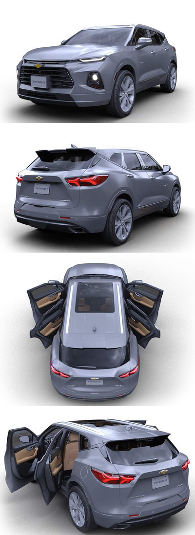 雪佛兰 Blazer Premier 2019 越野车汽车3D模型 (MAX,3DS,FBX,OBJ,C4D,LWO,TEX)