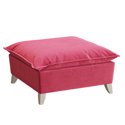 现代方形浅红色布艺沙发凳3D模型（OBJ,FBX,MAX）
