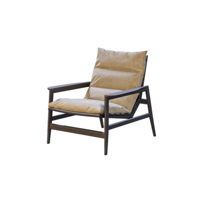 棕色实木框架扶手沙发椅3D模型（OBJ,FBX,MAX）