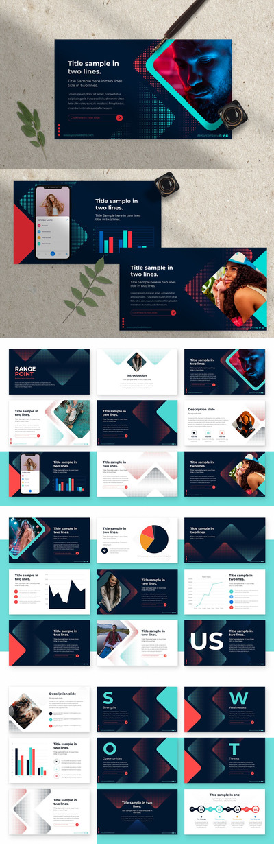 时尚的Powerpoint和Google幻灯片模板(PPTX,PDF)