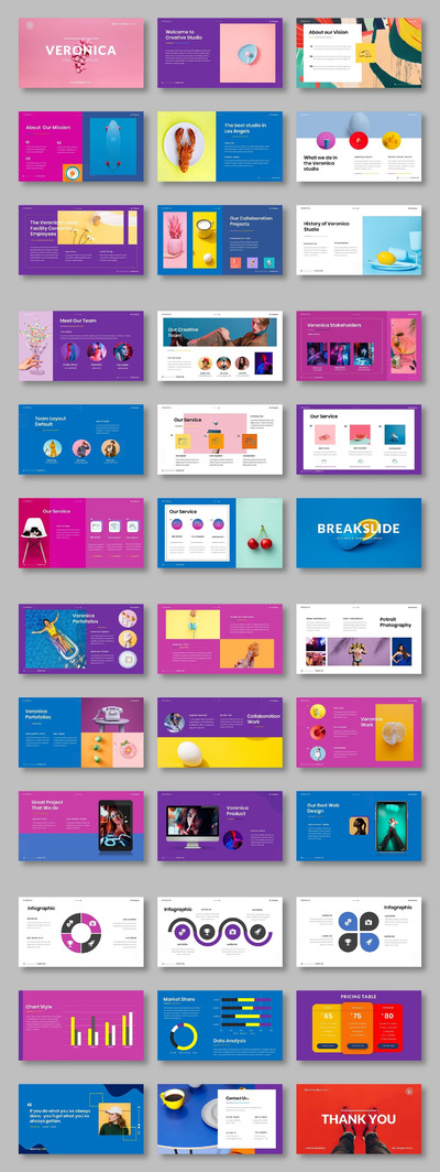 Veronica – 创意多彩PPT模板(PPTX)