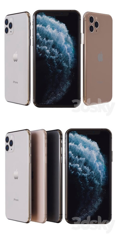 Iphone 11 pro手机3D模型（OBJ,MAX）