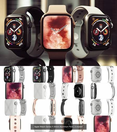 铝制包装Apple Watch 4 智能手表系列3D模型（OBJ,FBX,MAX）