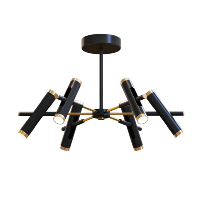 黑色圆柱形枝形吊灯3D模型（OBJ,FBX,MAX）