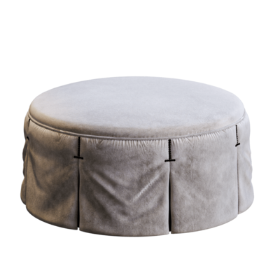 圆形灰色布艺矮沙发凳3D模型（OBJ,FBX,MAX）