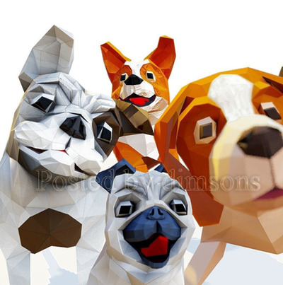 低多边形风格宠物狗3D模型下载 (MAX,FBX,TEX)