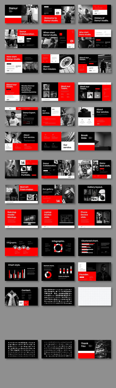 Danur – 嘻哈主题球鞋商务PPT模板(PPTX)