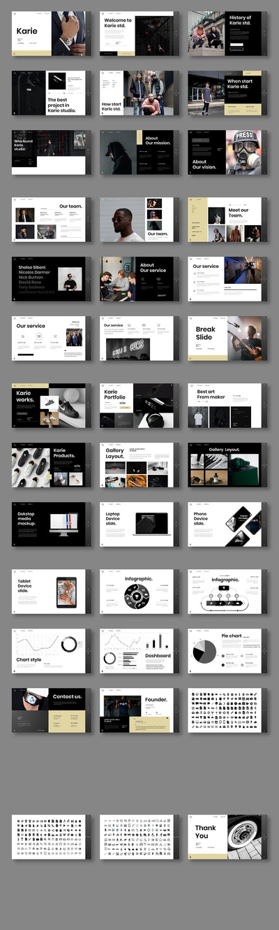 Karie – 精美商务服饰品牌演示模板(PPTX)