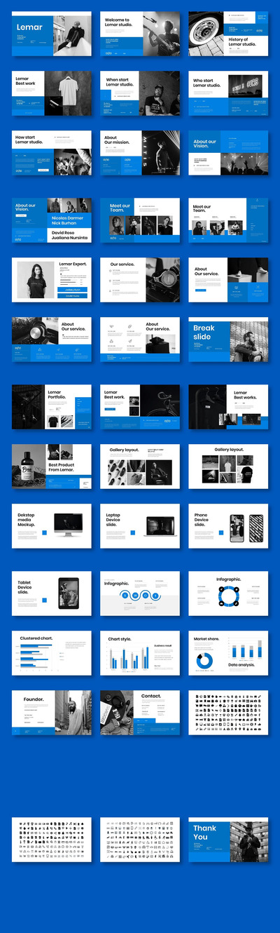 Lemar – 深蓝色商务演示模板(PPTX)