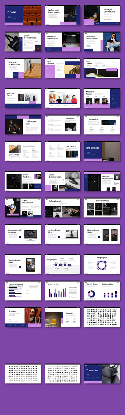 Dakin – 紫色创意品牌商务PPT模板(PPTX)
