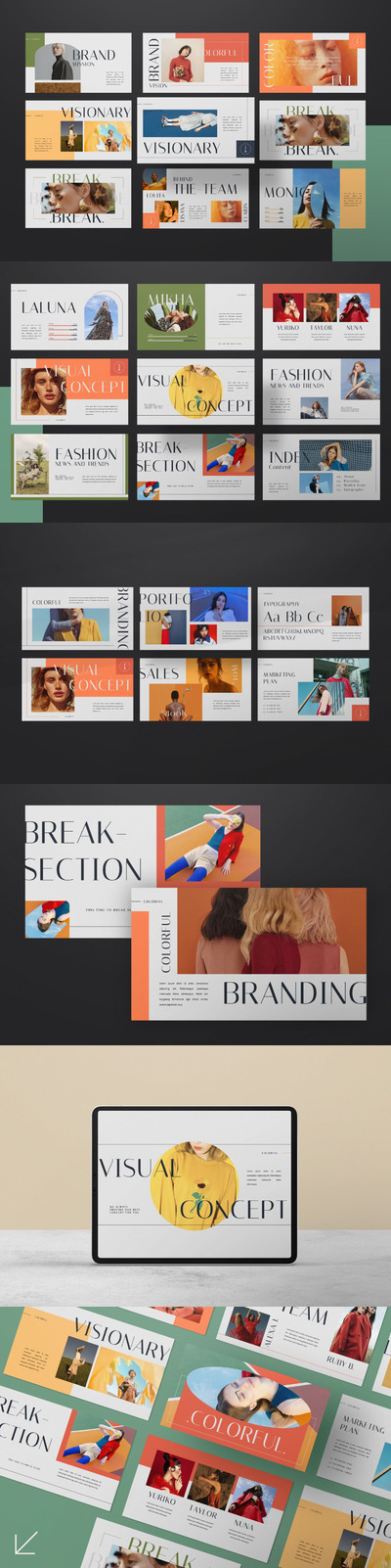 彩色品牌展示模板(PPTX)