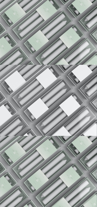 盒子模型中的蜡烛包装设计样机 (PSD)