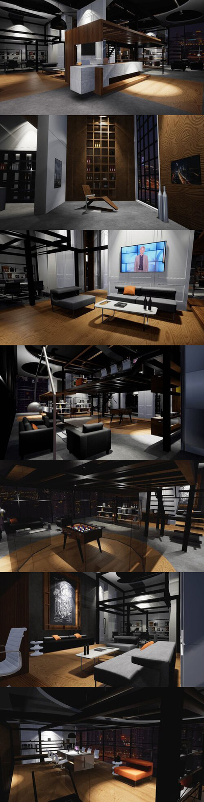 UE4 办公室低多边形3D模型下载 (uproject)