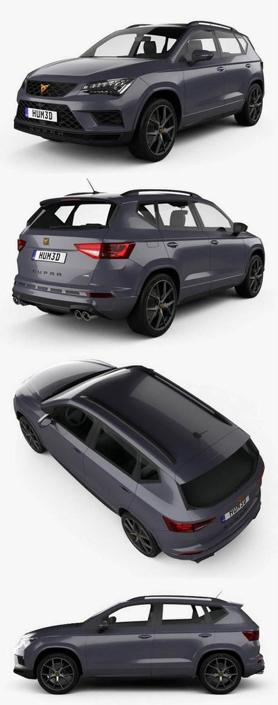 西雅特 Ateca Cupra 2018 SUV汽车3D模型下载 (MAX,3DS,FBX,OBJ,C4D,LWO)