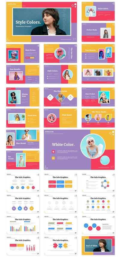 时尚多彩的PPT模板(PPTX)
