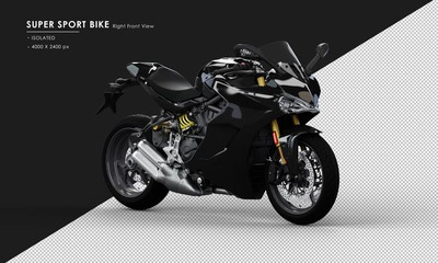 黑色摩托跑车右前视图模板 [psd]