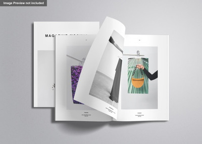 美国信纸尺寸杂志翻页效果图样机 [psd]