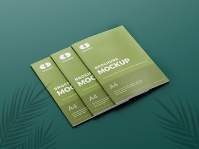 A4尺寸宣传册展示样机模板 [psd]