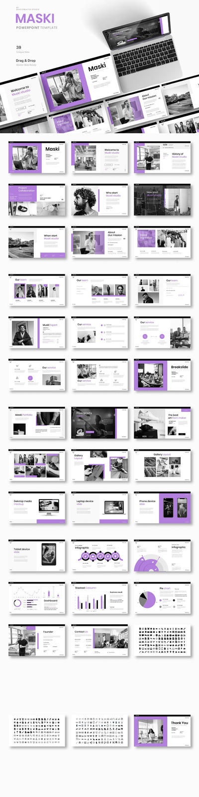 Maski – 精美商业计划PPT演示模板(PPTX)