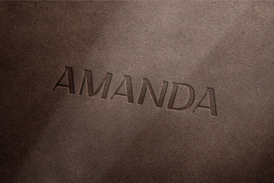 皮质上的logo设计展示样机 (PSD)