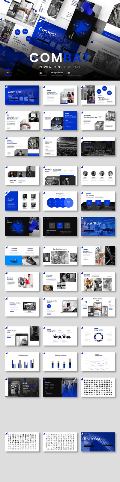 时尚高端商业商务质感powerpoint幻灯片演示模板（pptx）