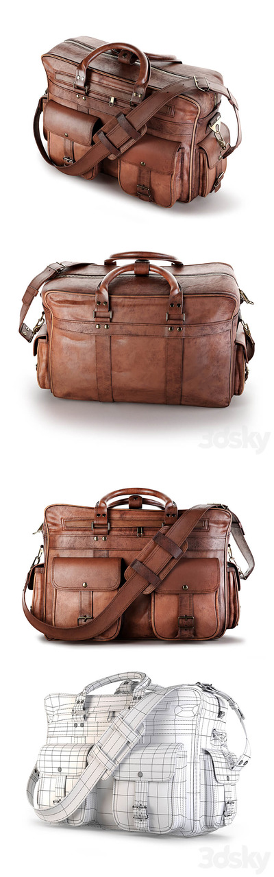 埃弗雷特大型皮革飞行员公文包皮包3D模型下载 (FBX,OBJ,MAX)