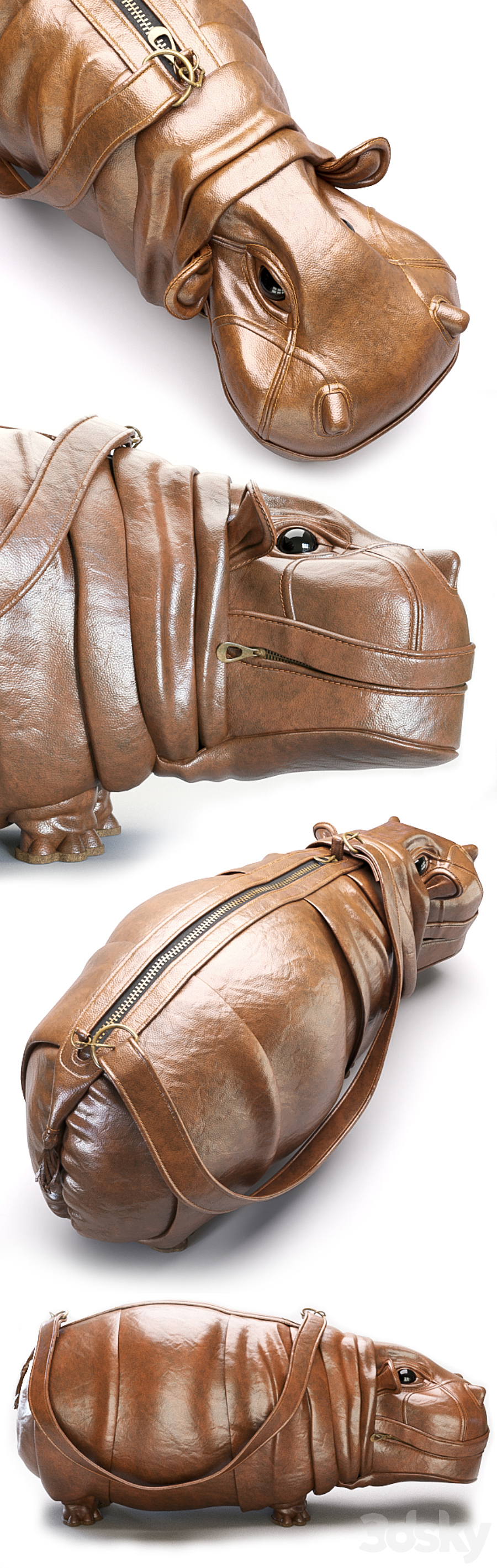 河马形状的3D皮包模型下载 (FBX,OBJ,MAX)