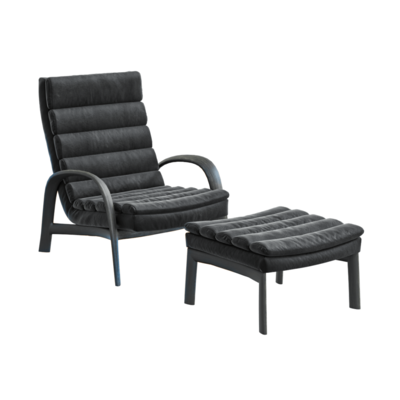 铝质框架深灰色布艺沙发椅3D模型（OBJ,FBX,MAX）