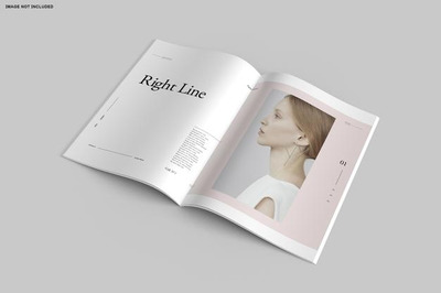 杂志宣传册内页设计展示样机 [psd]