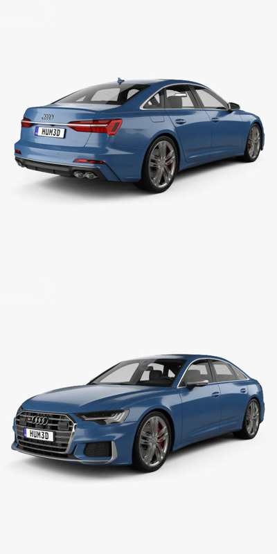 奥迪 S6 Sedan C8 2019 轿车汽车3D模型下载 (FBX,OBJ,MAX,C4D)