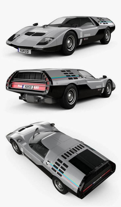 马自达 RX-500 1970  经典款跑车汽车赛车3D模型下载 (FBX,OBJ,MAX,C4D)