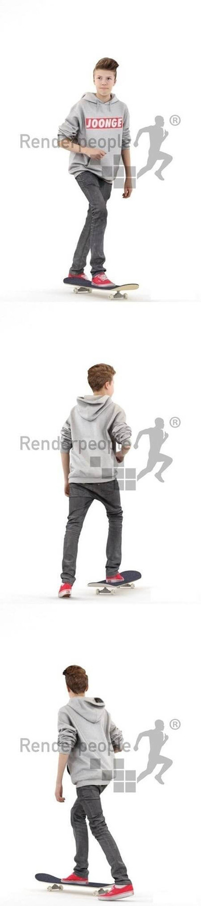 滑板男孩3D模型（FBX,MAX）